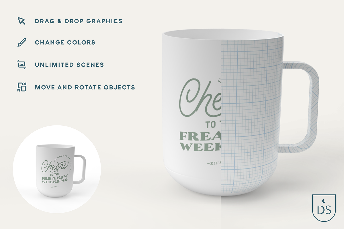 3D Mug Mockup, a Household Mockup by Silver Moon Design School (Photo 2 of 3)