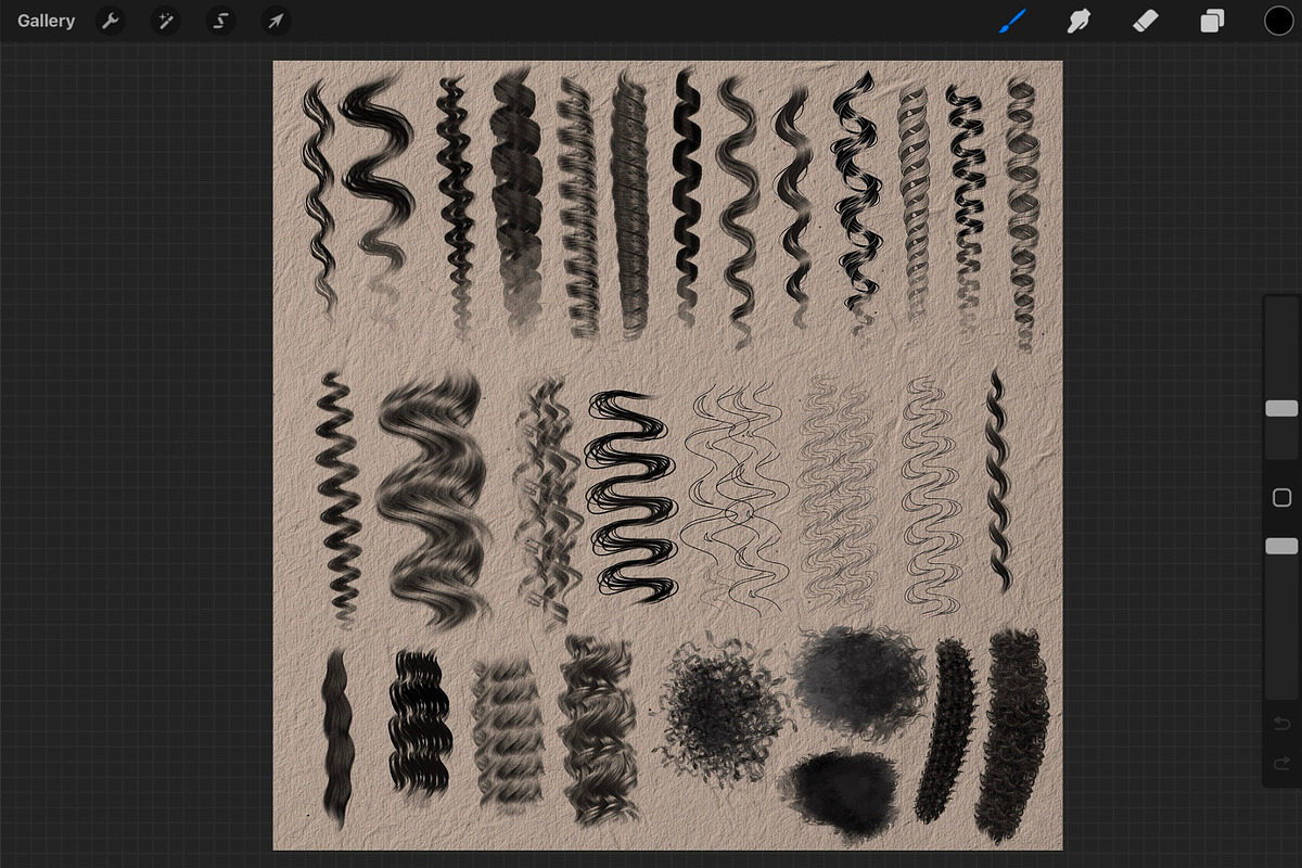 Curls brushes for Procreate app, a Brushes & More by Bluesssatan (Photo 2 of 3)