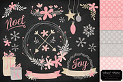 Pink Christmas Wreaths & Patterns, an Illustration by Amanda Ilkov (Thumbnail 2 of 5)