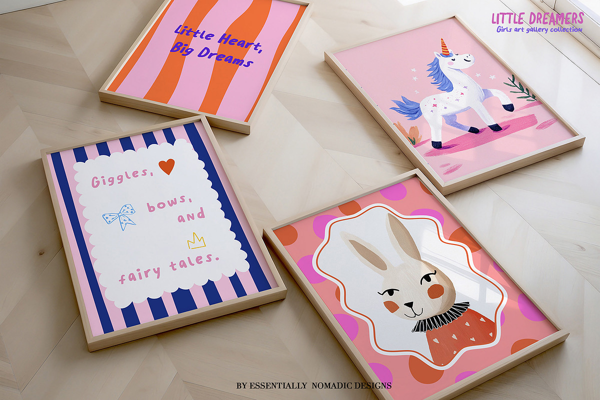 Girls-Nursery Wall Art-Whimsy Prints, a Background Graphic by Essentially Nomadic (Photo 4 of 14)