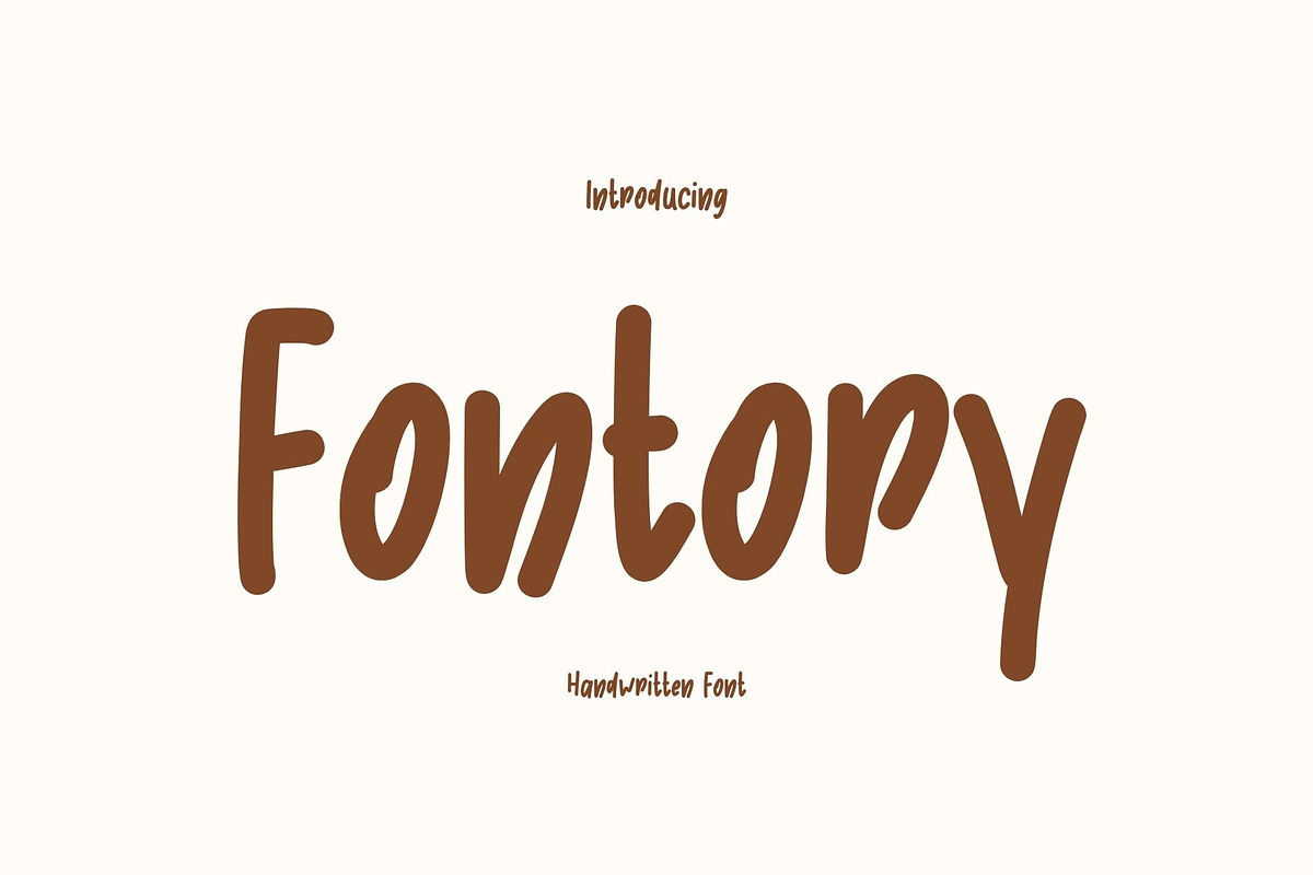 Fontory is a cute handwritten font, a Handwritten Font by Brown Cupple (Photo 1 of 6)