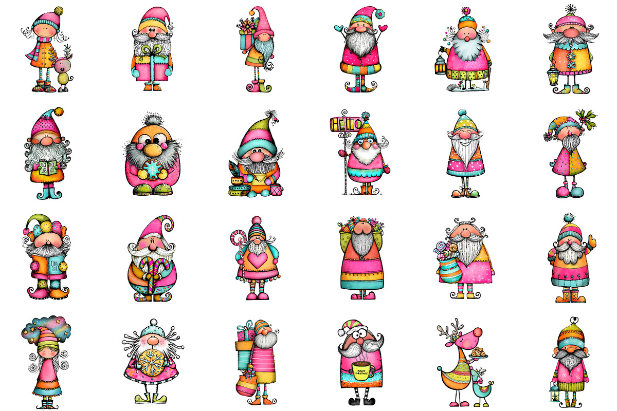Whimsical Christmas Santa Clipart, an Illustration by Sublimation Artist (Photo 2 of 6)