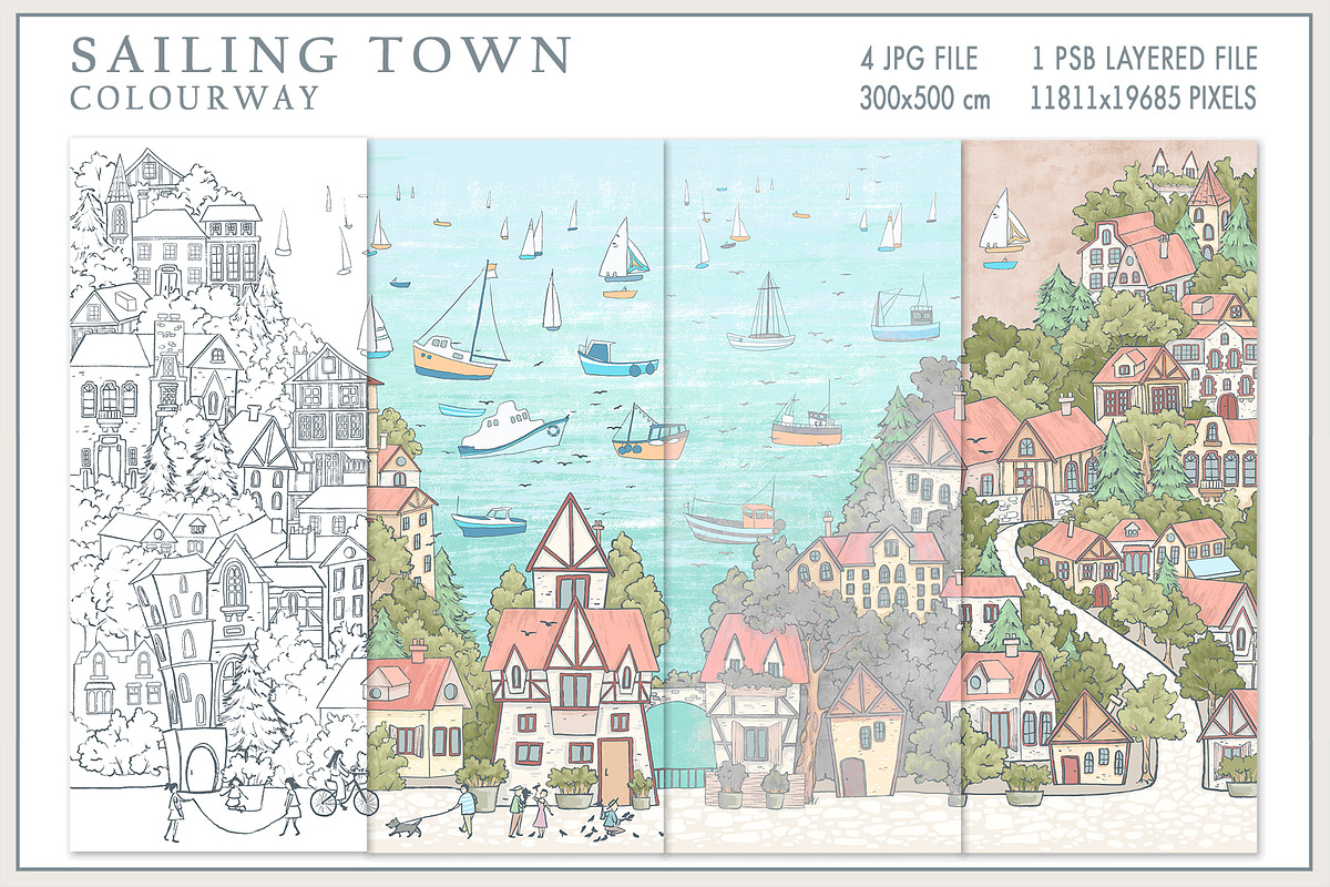Fresco collection Sailing Town, a Wallpaper Graphic by Natalia0307 (Photo 2 of 14)