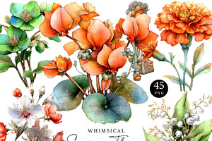 Whimsical Spring Flower Clipart, an Object Illustration by Design Scotch