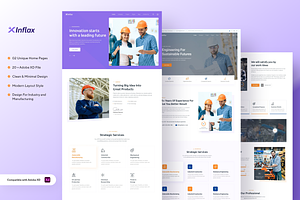 Xinflax - Industrial XD Template, a Landing Page Template by Clow Studio