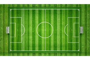 Top-down view of a soccer field, a Sports & Recreation Photo by Igor Tichonow