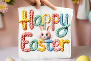 Yarn Crochet Happy Easter PNG, an Illustration by DreamArtGraphic (Thumbnail 3 of 4)