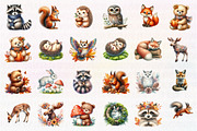 Watercolor Woodland Animals clipart, an Illustration by CreationArt (Thumbnail 4 of 5)