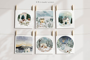 Watercolor Christmas Scenes, an Animal Illustration by Twigs and Twine (Thumbnail 9 of 15)