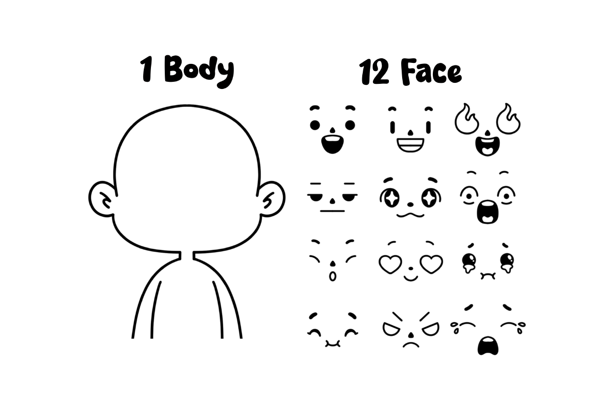Character Doodle Procreate Stamp, a Brush Add-On by Pixel Picasso Studio (Photo 5 of 12)