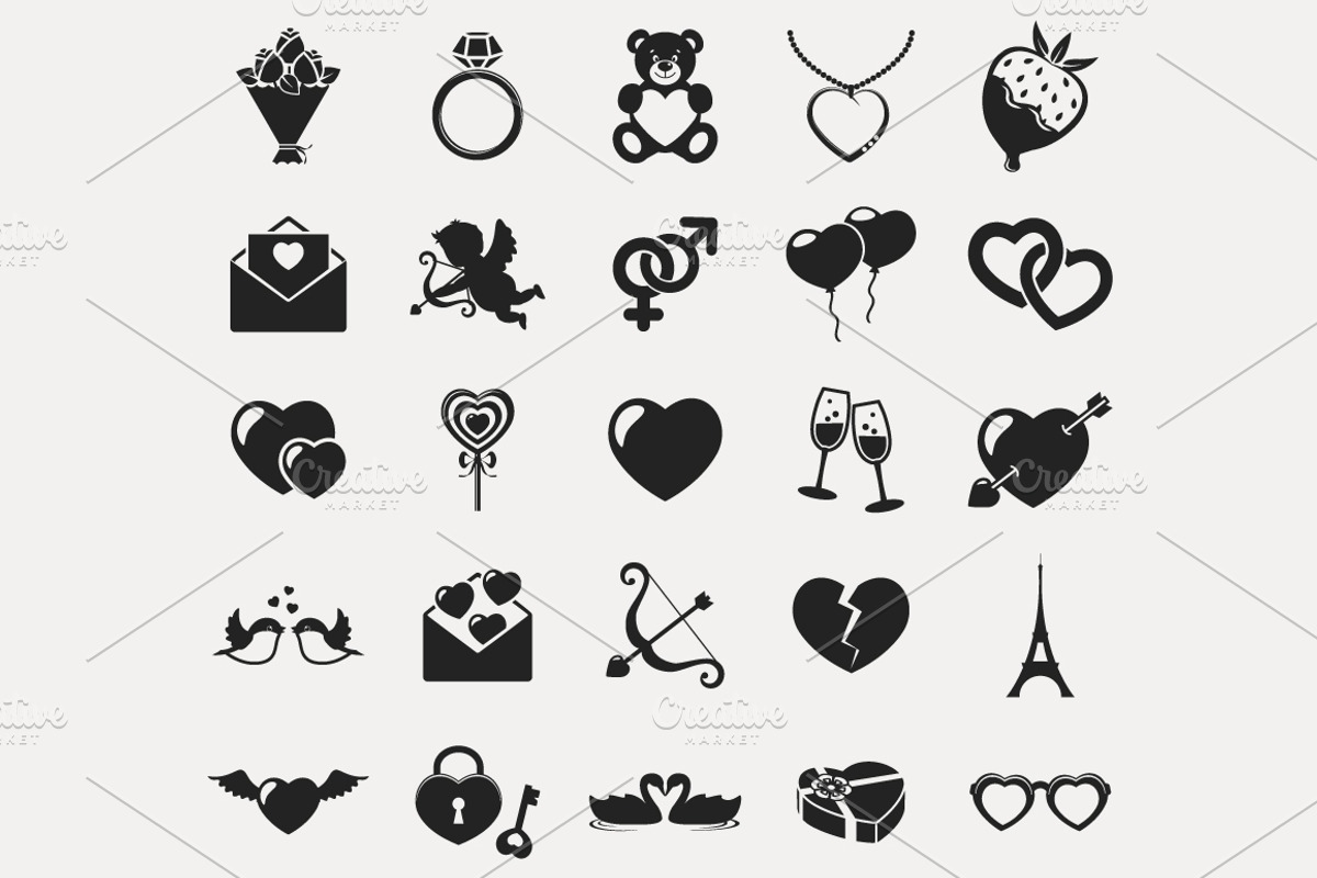25 Valentine's icons preview 2