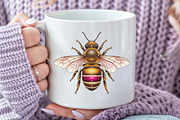 Colorful Cute Bee PNG, an Illustration by Craft Nest (Thumbnail 6 of 7)