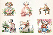 Grandma Clipart Spring Grandmother, an Illustration by DreamArtGraphic (Thumbnail 3 of 3)