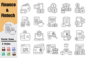 Finance & FinTech Icons Pack, an Icon by Vector Portal