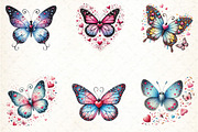Valentine Butterfly Clipart Bundle, an Illustration by DreamCafeArt (Thumbnail 2 of 4)
