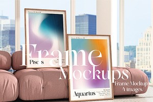 Mockup bundle in bright interior, a Product Mockup by N digital designs