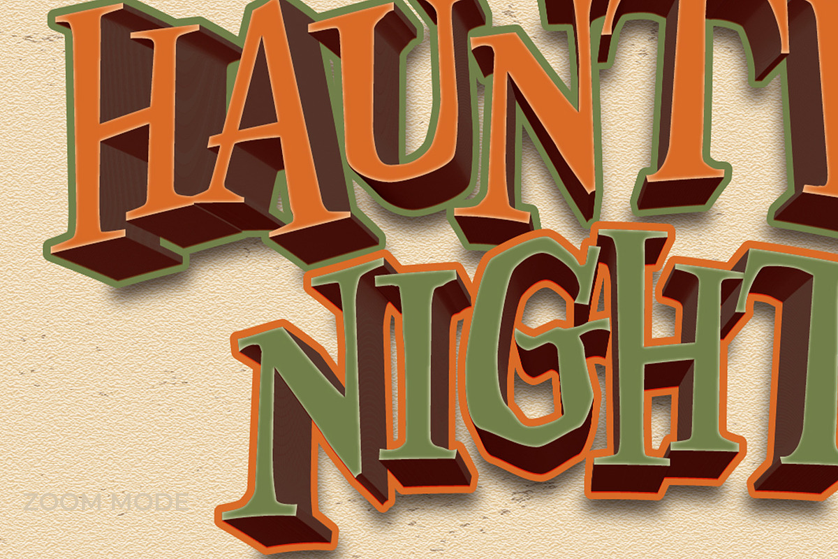 Vintage Halloween 3D Text Effect, a Layer Style Add-On by Mockmenot (Photo 3 of 3)