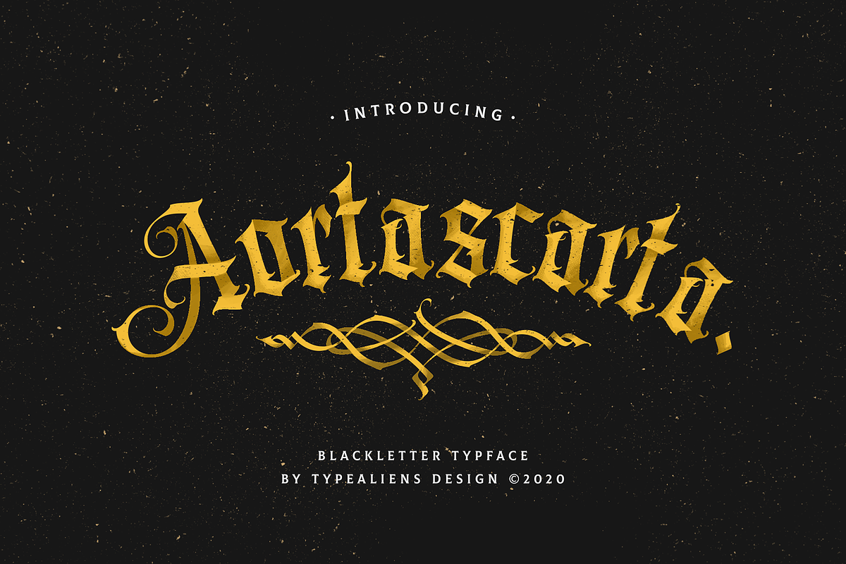 Aortascarta, a Blackletter Font by ilhamtaro (Photo 1 of 13)