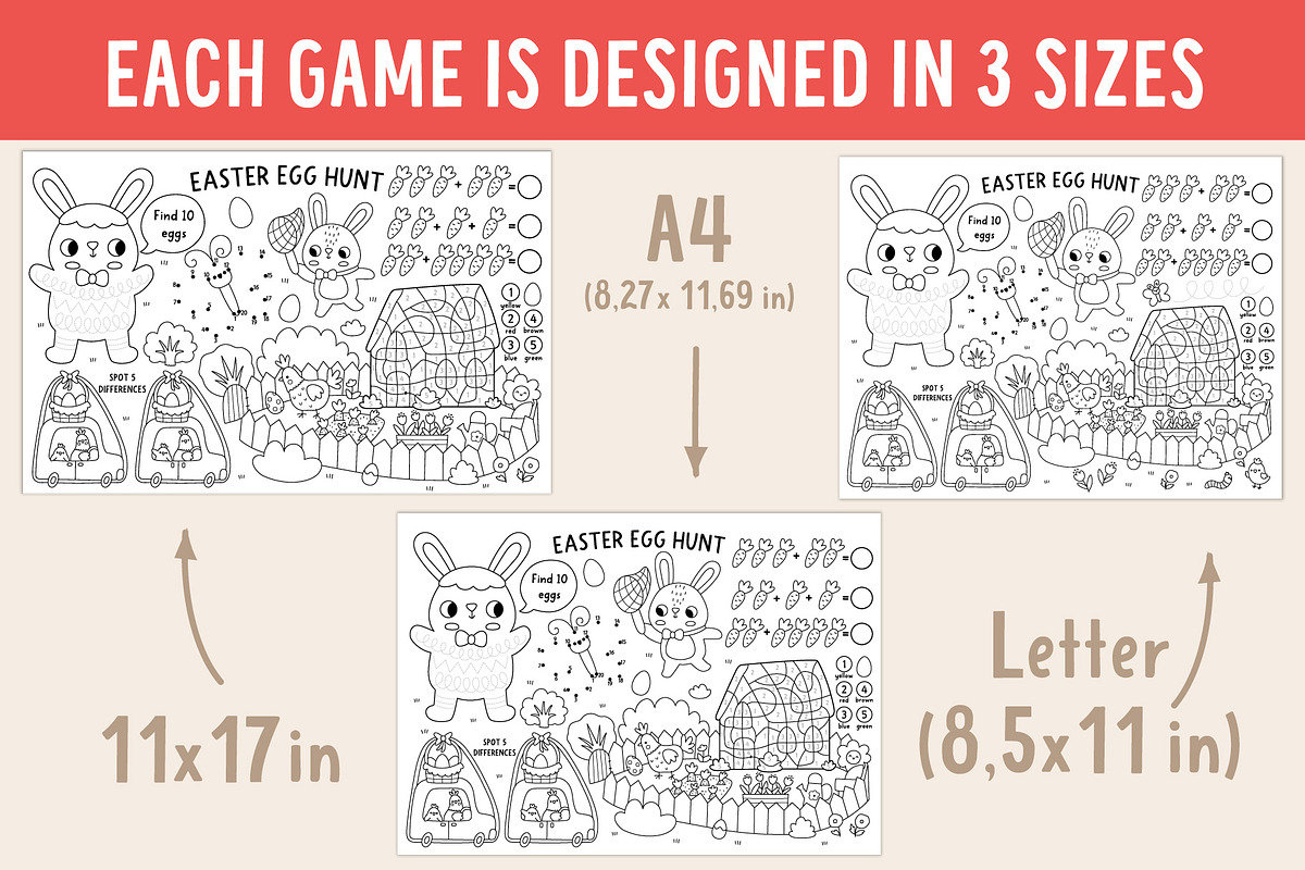 Easter egg hunt coloring placemats, an Education Illustration by Lexi Claus (Photo 5 of 6)