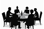 Dinner Table Silhouette Art, an Illustration by hafijul (Thumbnail 2 of 9)