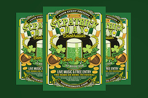 St Patricks Day Beer Party Flyer, a Flyer Template by Muhamad Iqbal hidayat