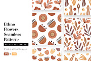Ethno Flowers Seamless Patterns, a Pattern Graphic by Kotulska (Thumbnail 1 of 12)