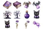 Purple  Halloween Clipart, an Illustration by Design Market (Thumbnail 3 of 3)