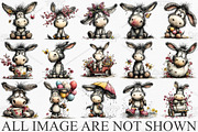 Whimsical Spring Donkey Clipart PNG, an Illustration by Canvas Craft (Thumbnail 3 of 7)