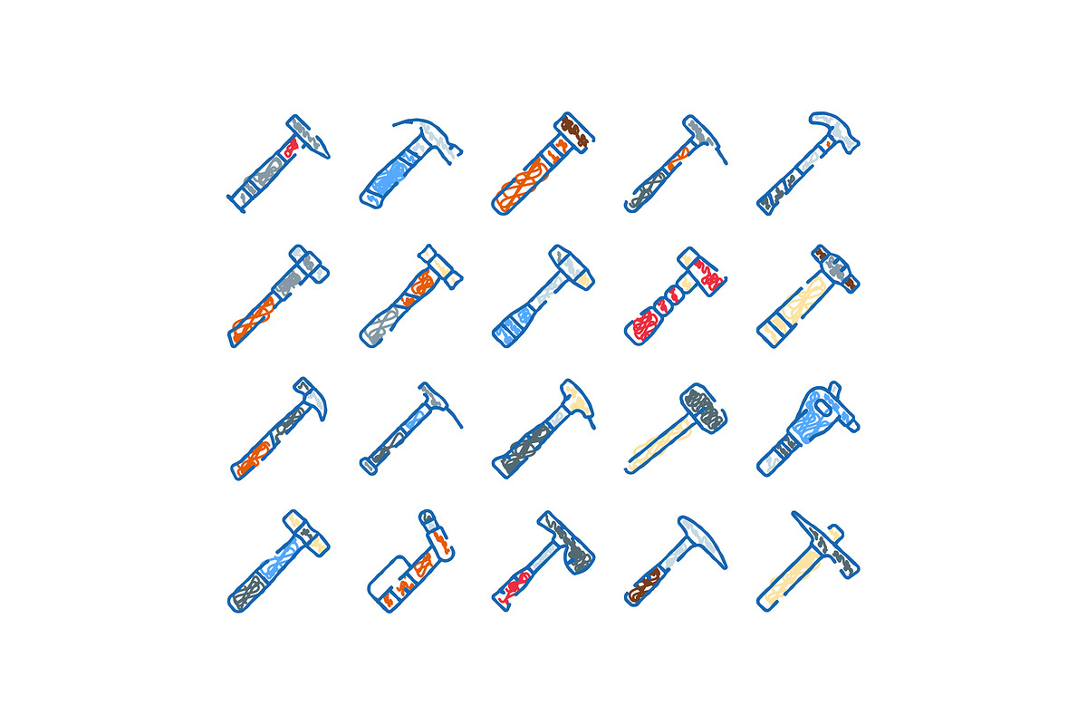 Hammer tools illustration selection, an Object Graphic by pikepicture (Photo 1 of 3)