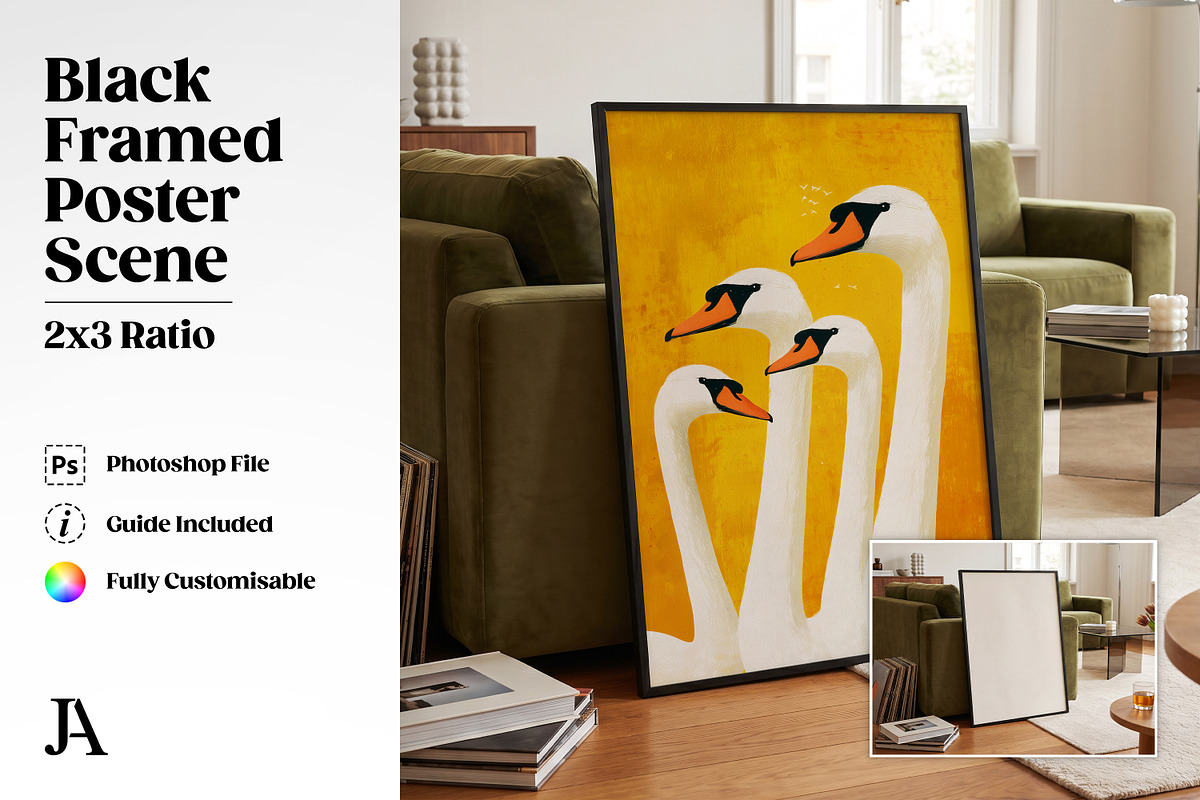 Black Framed Poster 2x3 PSD Mockup, a Household Mockup by Julian Adams (Photo 1 of 3)