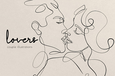 Lovers - Couple line drawings, a Person Illustration by Anna.Klets