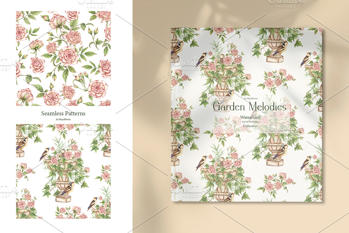 Watercolor Garden Melodies, a Decorative Illustration by MayaNavits (Photo 7 of 10)
