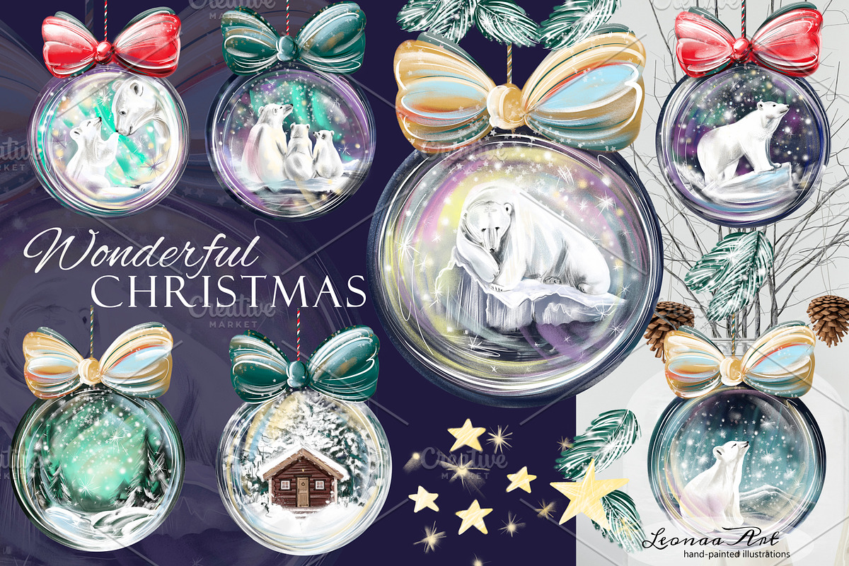 Wonderful Christmas Clipart Set, a Seasonal Illustration by Leonaa art (Photo 3 of 11)