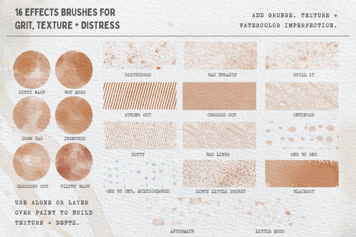 Dead Pretty Watercolor Brushes, a Brush Add-On by Fins and Fiction (Photo 10 of 12)