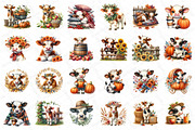 Watercolor Autumn Cow Clipart, an Illustration by DreamPrint404 (Thumbnail 5 of 6)