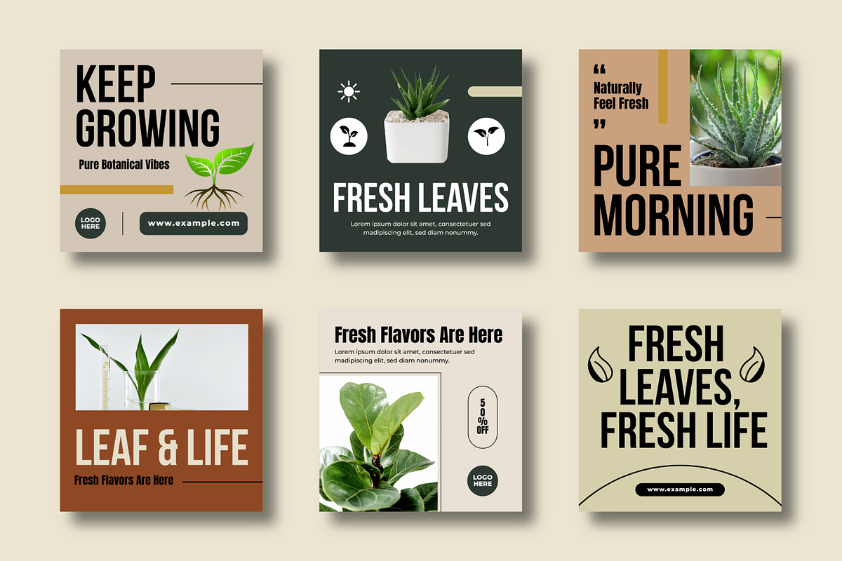Natural Green Botanical Social Media, a Social Media Template by MightyDesign (Photo 2 of 8)
