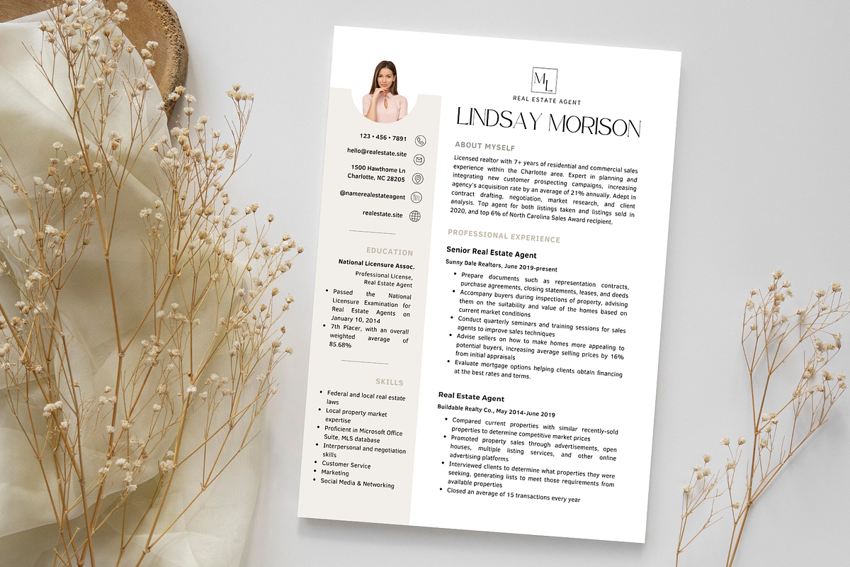 Real Estate Resume Template, a Resume Template by MediaKitTemplates (Photo 1 of 9)