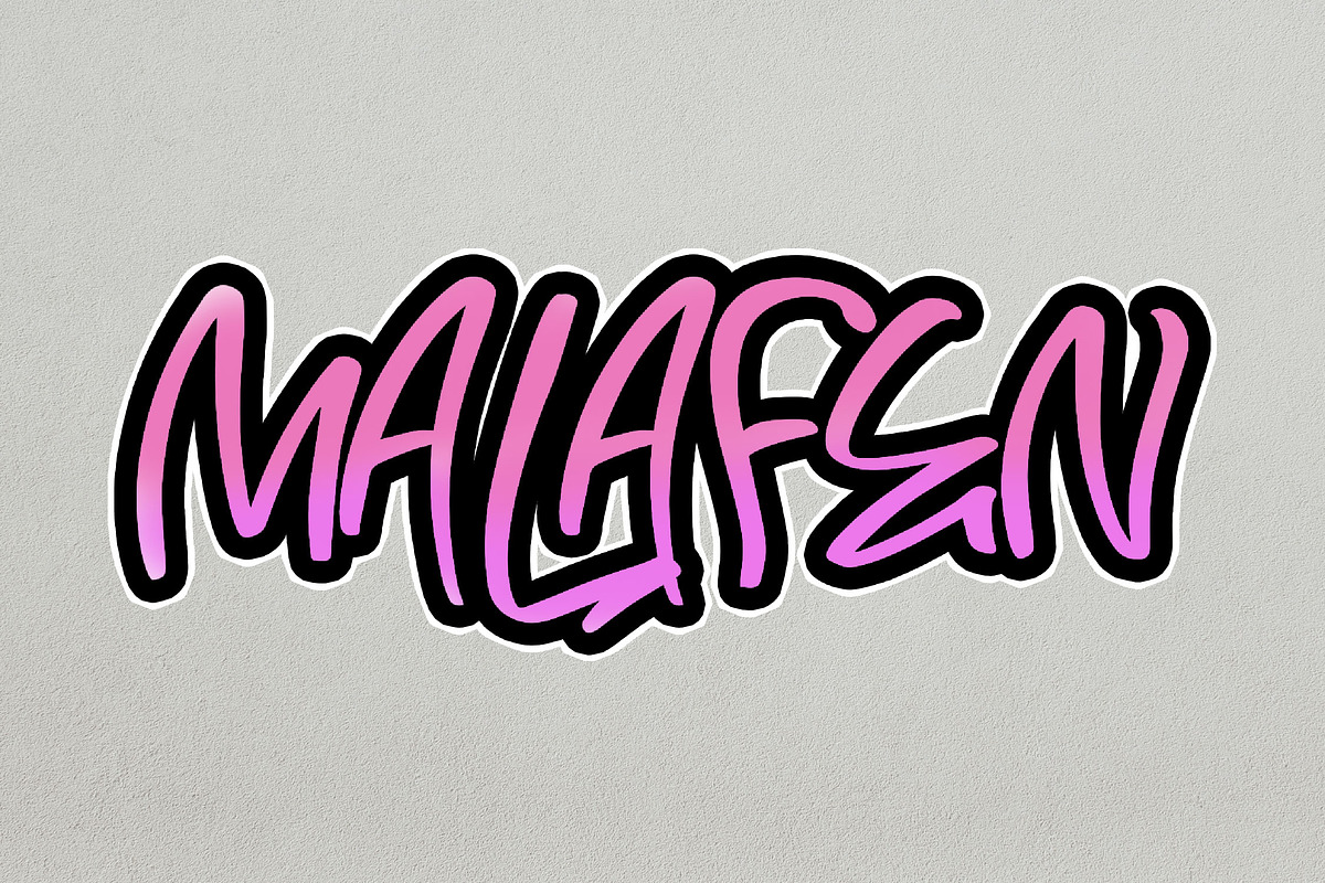 MALAFEN Graffiti Font, a Handwritten Font by NTC Graphic (Photo 1 of 9)