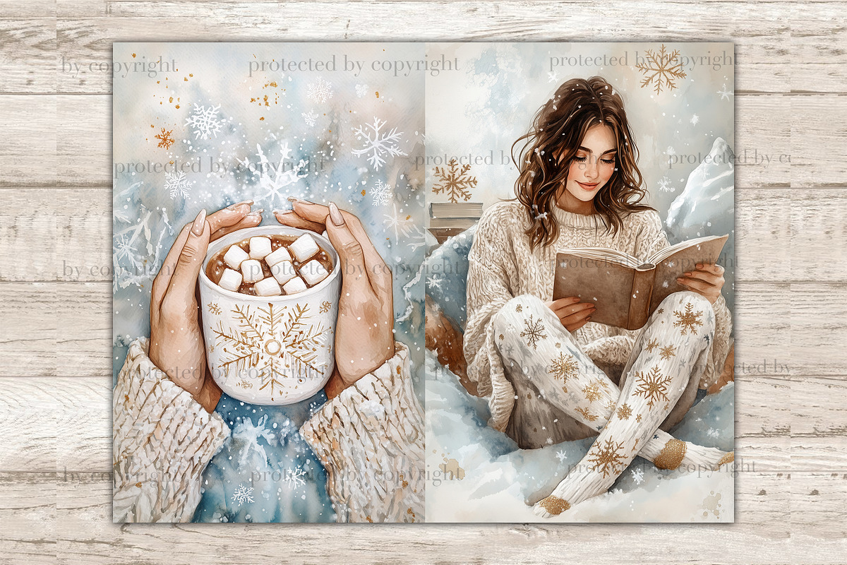 Cozy Winter Junk Journal Pages, a Person Illustration by GlamArtZhanna (Photo 7 of 10)