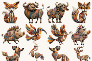 Whimsical African Safari Animals, an Animal Illustration by BusyDaydesign (Thumbnail 4 of 9)