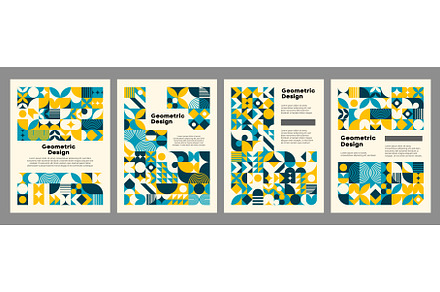 Modern yellow geometric posters, a Decorative Illustration by Buch&Bee