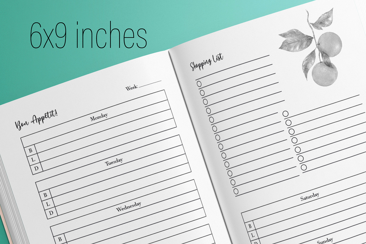Meal Planner KDP Interior, a Templates & Theme by MatiArtShop (Photo 2 of 2)