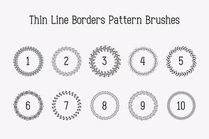 10 Thin Line Borders Pattern Brushes