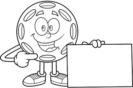 Pickleball Holding Blank Sign