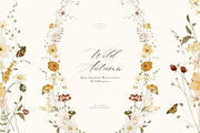 Autumn Watercolor Wildflower Garden, a Seasonal Illustration by Altea Design Studio (Thumbnail 1 of 14)