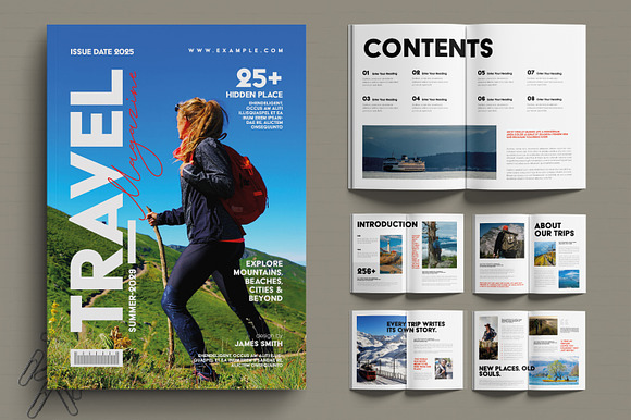 Modern Travel Magazine Layout preview 7