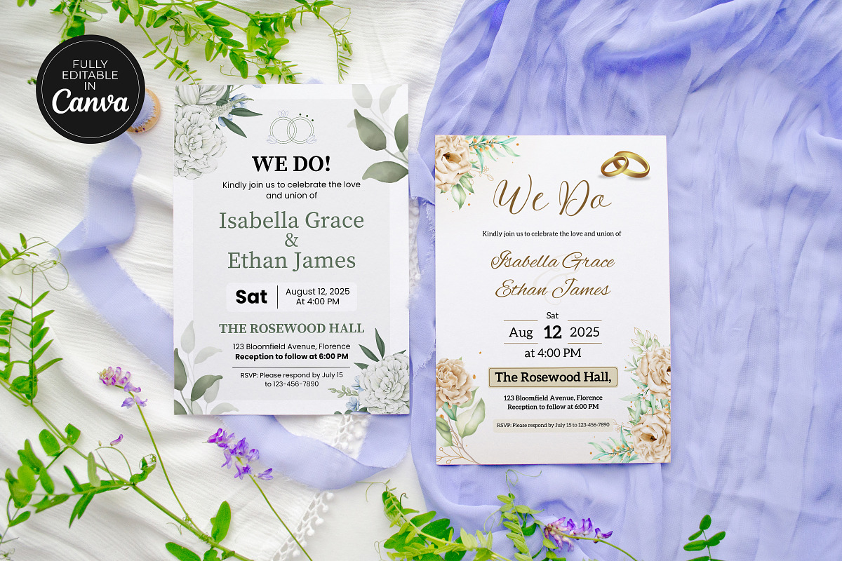 Creamy Rose Wedding Invitation Temp, an Invitation Template by Snapybiz (Photo 9 of 9)