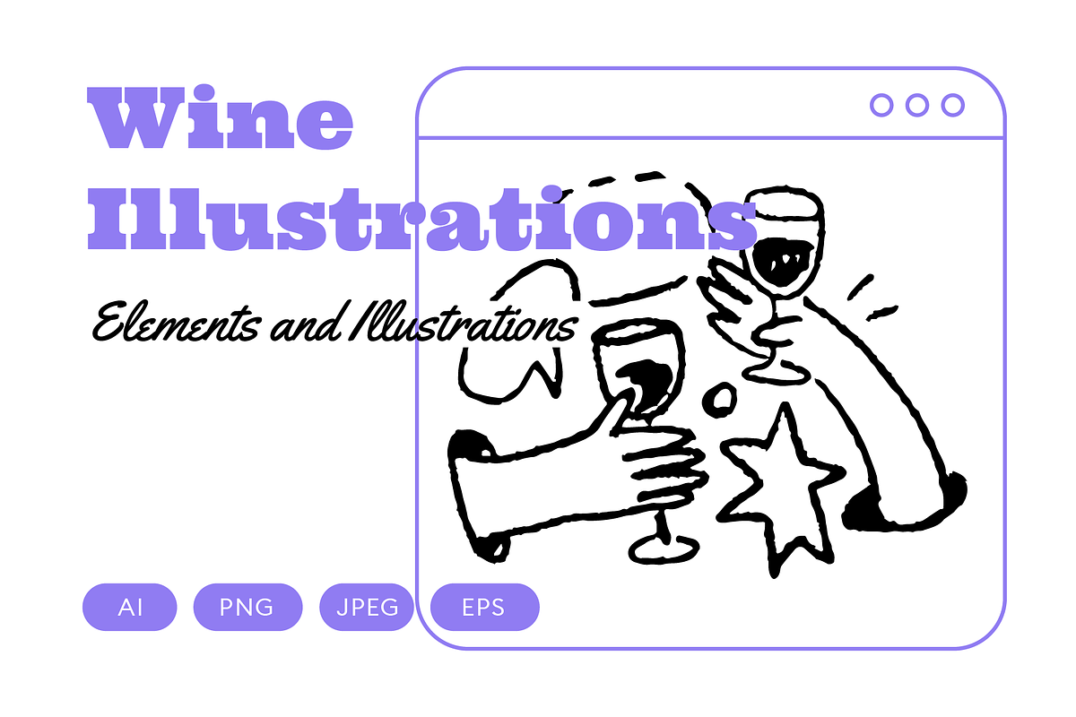 Wine vector illustrations, an Illustration by Tanka (Photo 1 of 7)
