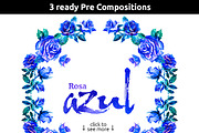 Blue Roses Watercolor Set, an Illustration by denisespinoza (Thumbnail 3 of 5)