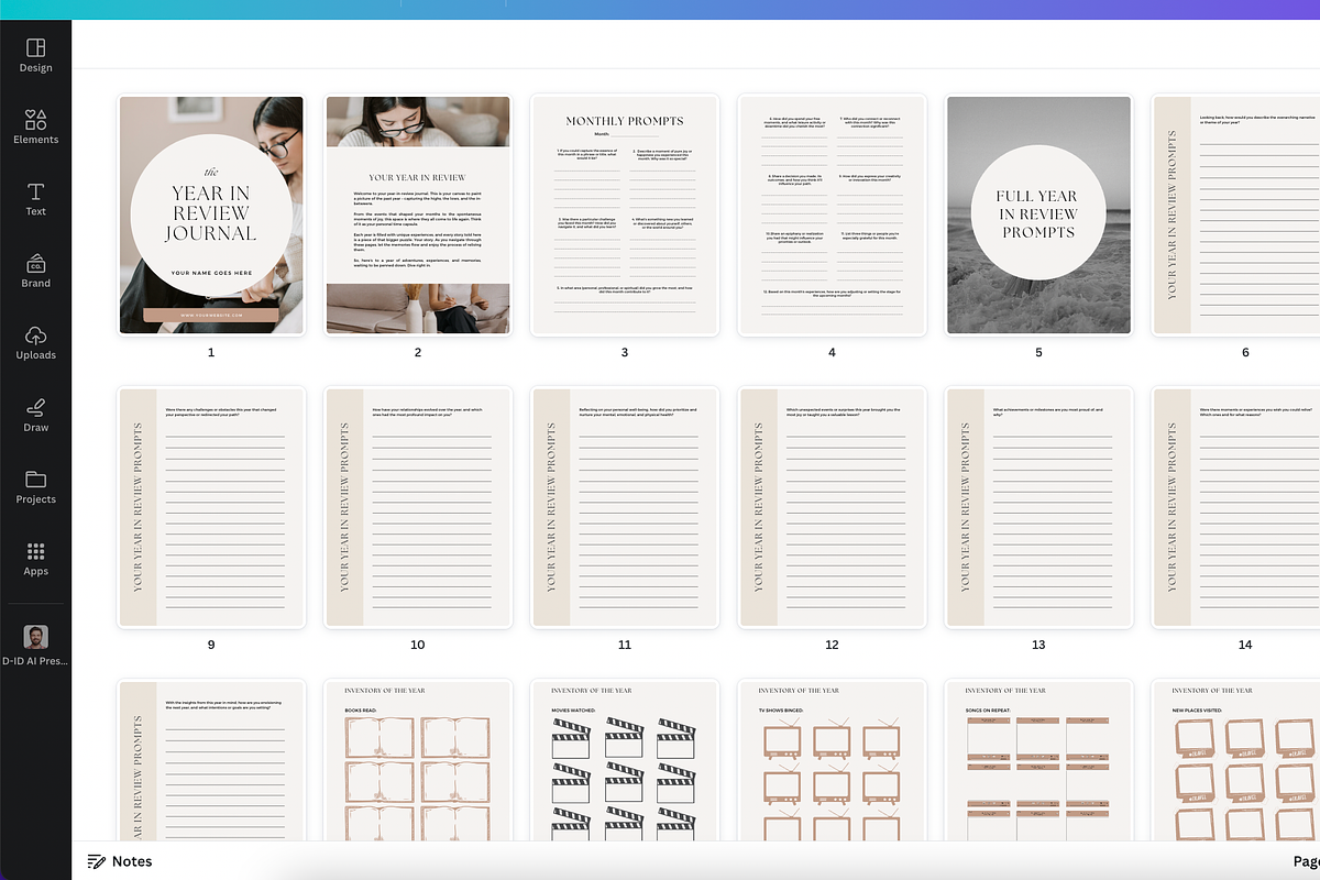 Year In Review Journal Canva, a Presentation Template by HelloKarla (Photo 6 of 6)